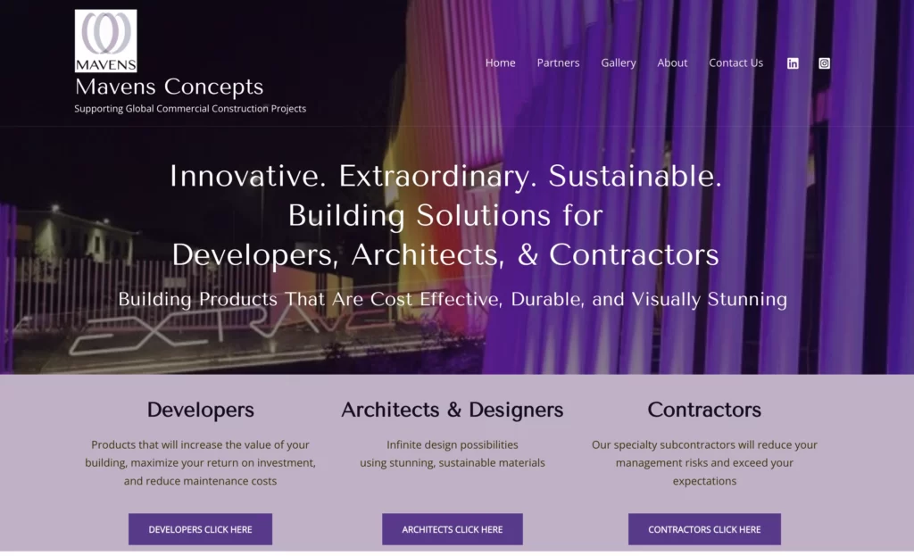Mavens Concepts Website Screen Shot